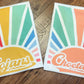 Colorful sunburst with customizable name- DTF