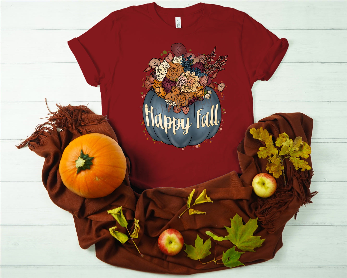 Happy fall flowers pumpkin-DTF