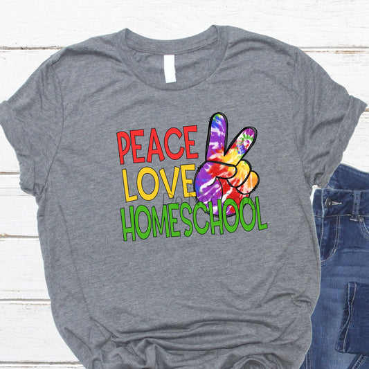 Peace love homeschool hand-DTF