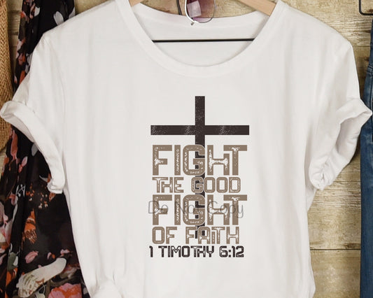 Fight the good fight brown-DTF