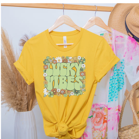Lucky vibes flower frame-DTF