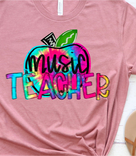 Music teacher tie dye- DTF
