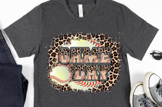 Game day baseball yellow leopard-DTF