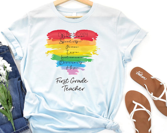 Kindness equality peace first grade teacher-DTF
