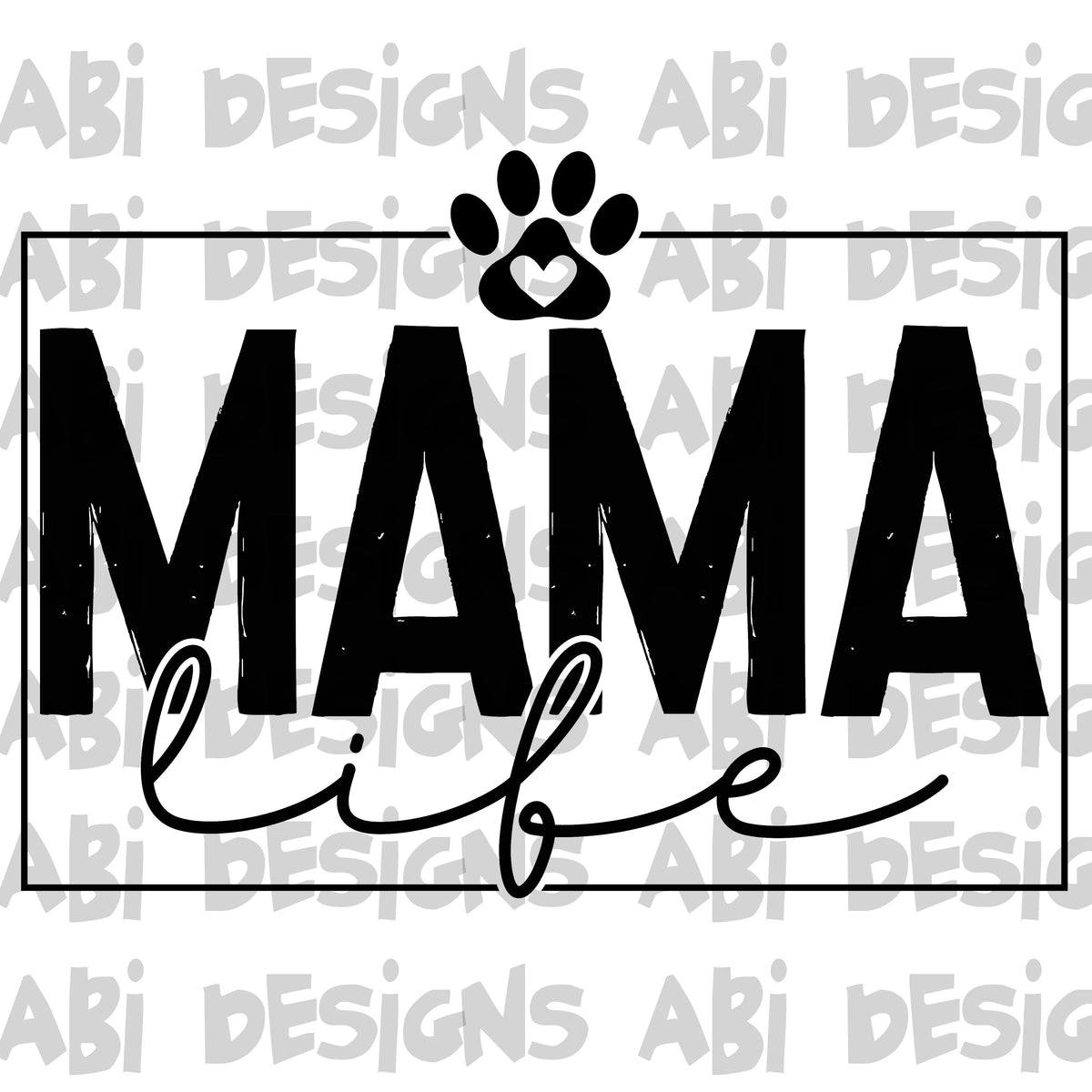 Mama life dog paw print-DTF