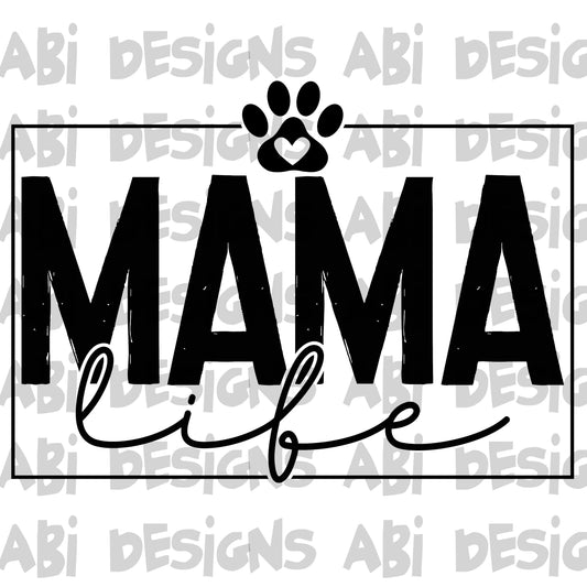 Mama life dog paw print-DTF