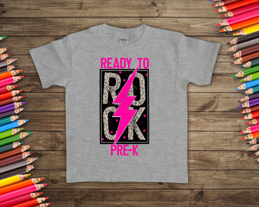Ready to rock pre k - PINK- DTF