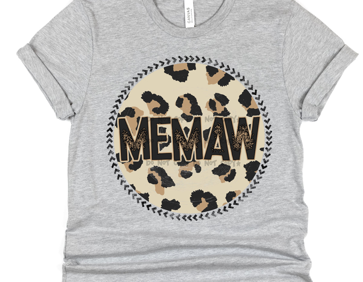 Memaw leopard circle- DTF