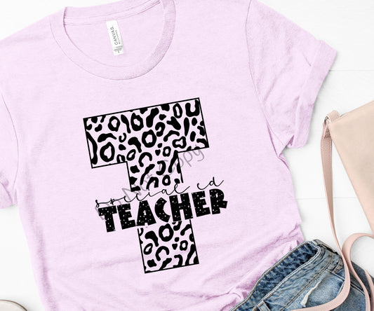 School single color leopard special Ed teacher-DTF