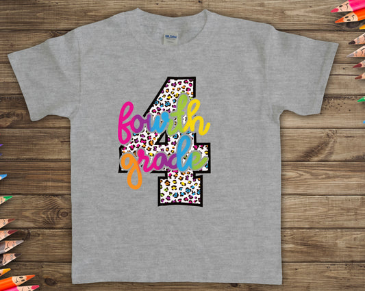 Fourth grade colorful leopard -DTF