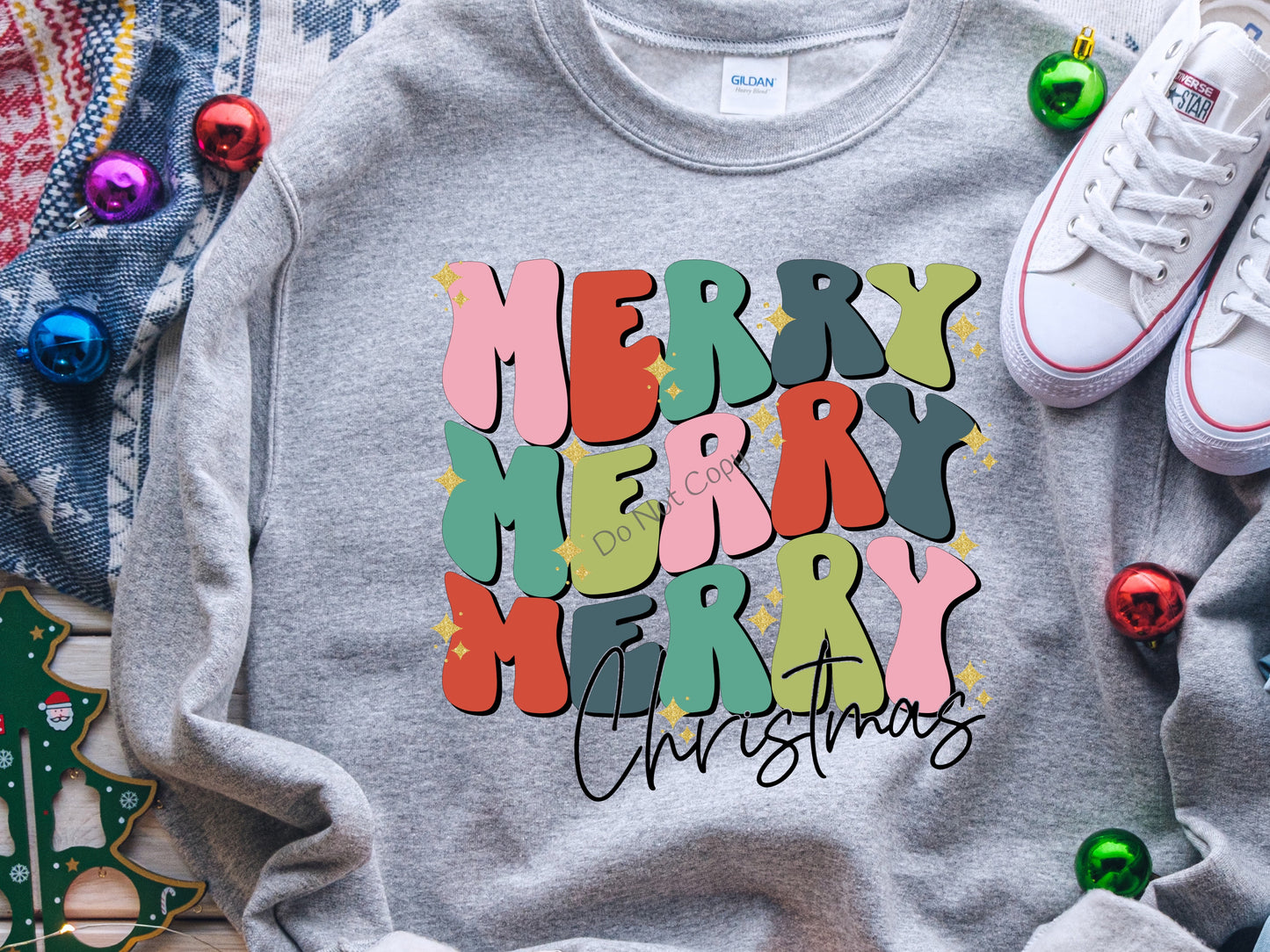 Merry merry merry colorful Christmas - DTF