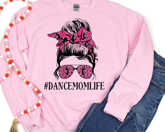 Messy bun dance mom life-DTF