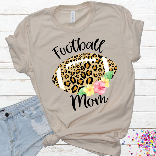 Football mom cheetah pink floral-DTF