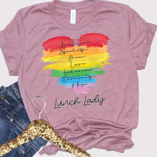 Kindness equality peace lunch lady-DTF