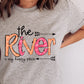 The river is my happy place orange pink -DTF