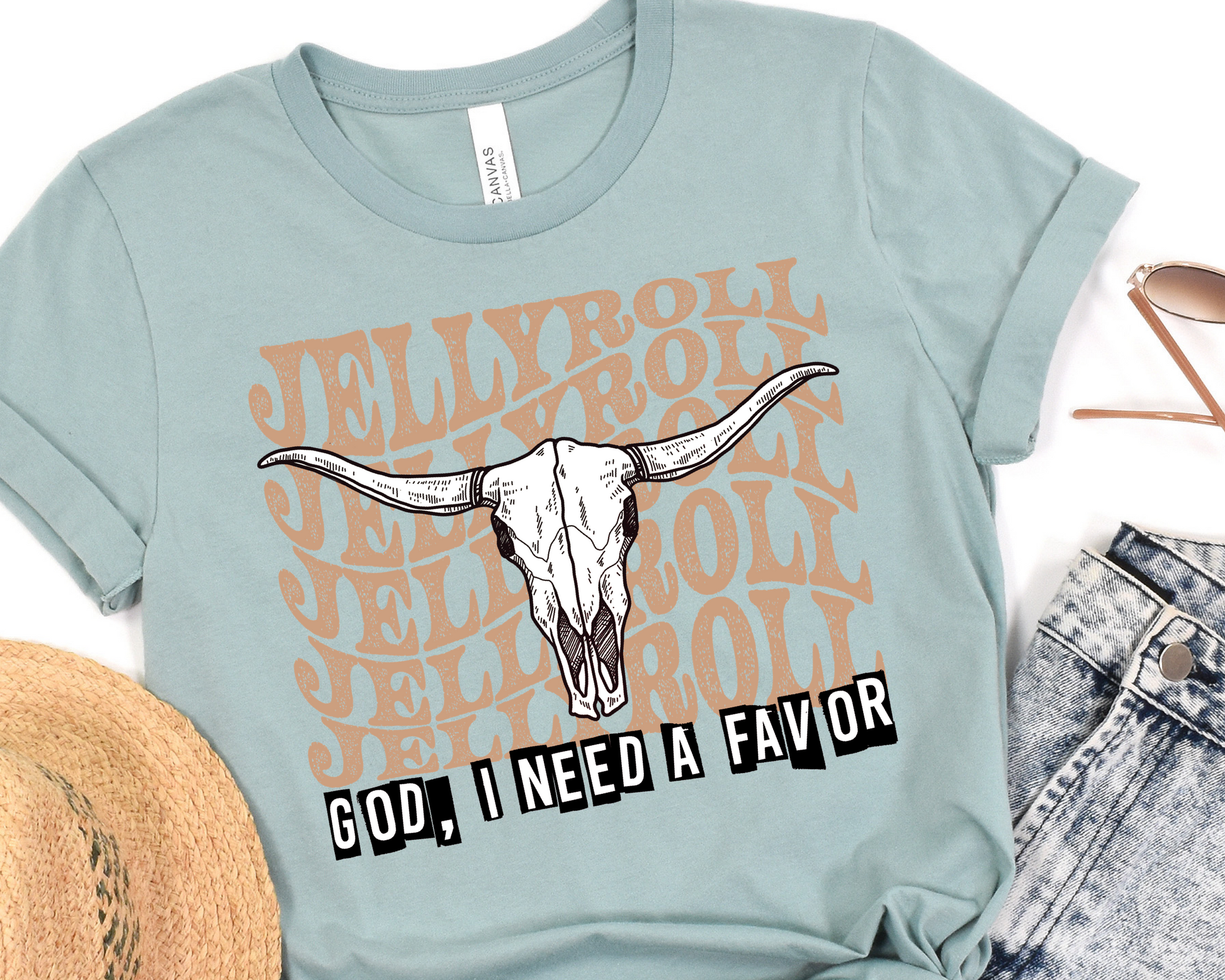 Women's Jelly Roll God I Need A Favor Country Music Western Graphic Tee  Shirt