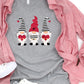 3 gnomes black white stripe red-DTF