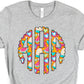 Orange summer Monogram  -DTF
