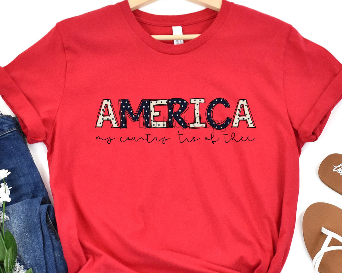 America my country tis of thee-DTF