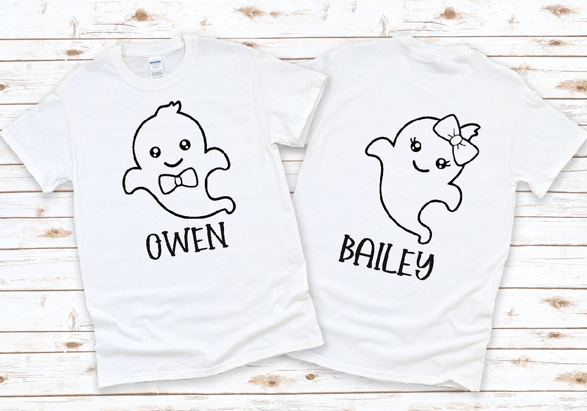Ghost custom transfer (can be colored in by your kiddos) -DTF