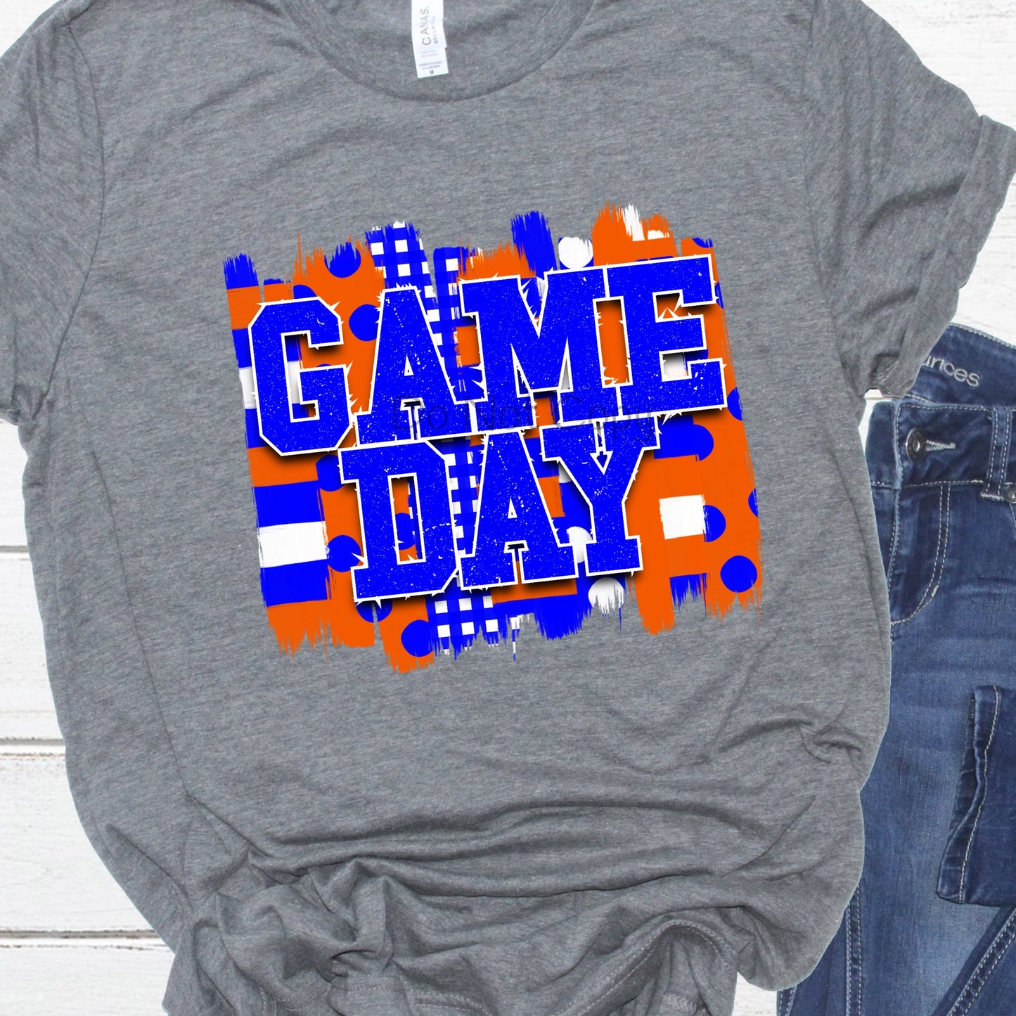 Game day orange blue-DTF