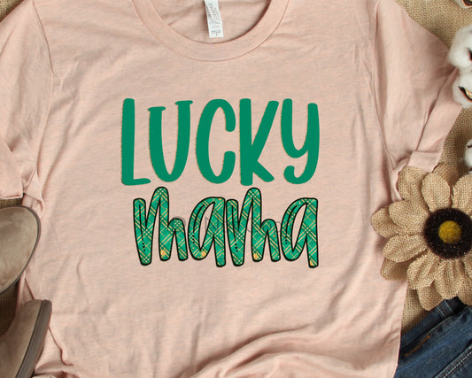 Lucky mama green gold stripe-DTF
