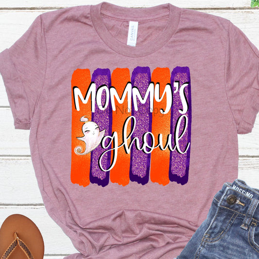 Mommy’s ghoul purple orange brush stroke-DTF