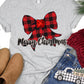 Merry Christmas bow plaid-DTF