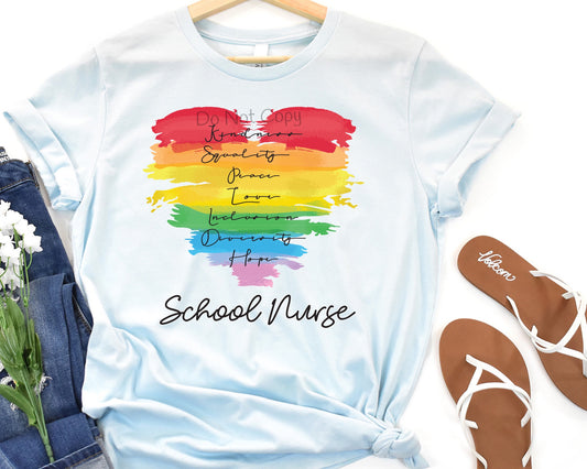 Kindness equality peace school nurse-DTF