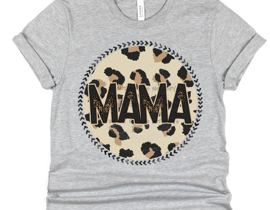 Mama leopard circle- DTF