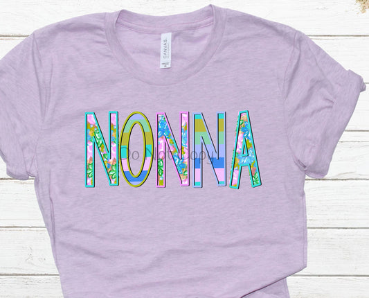 Nonna floral and stripe-DTF