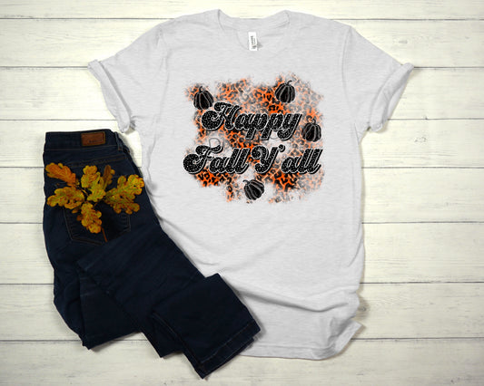 Happy fall y’all leopard pumpkins-DTF