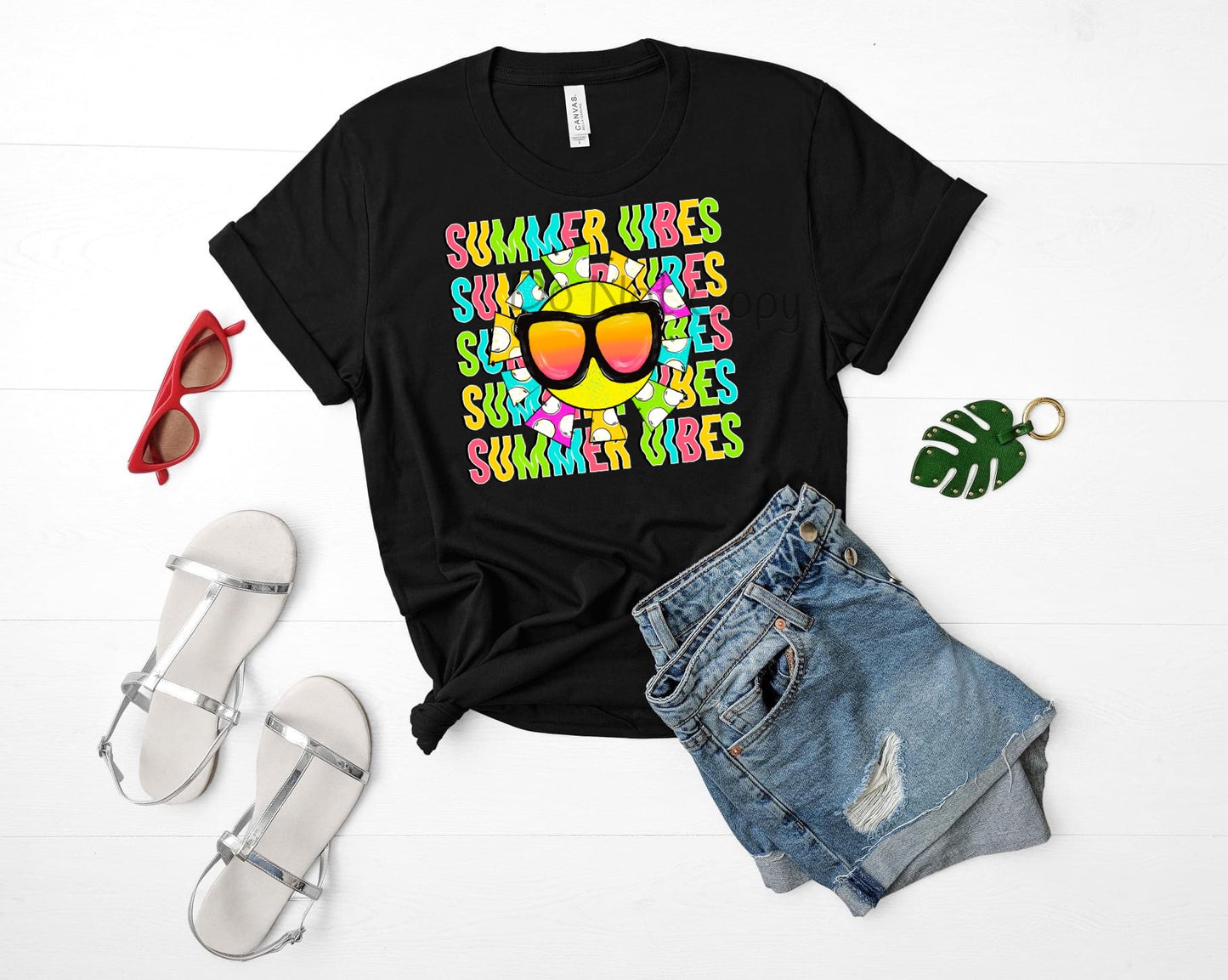 Summer vibes sunglasses multi color - DTF