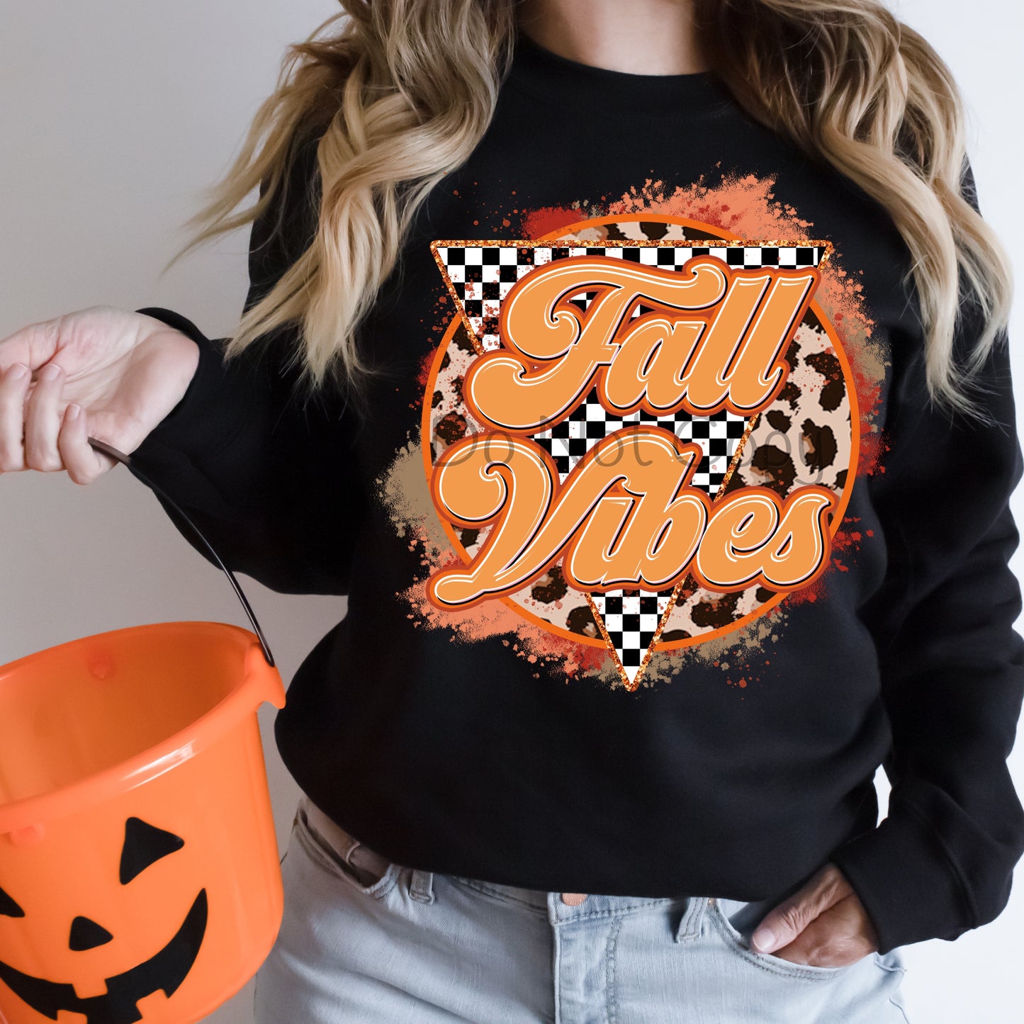 Fall vibes checkered flag-DTF