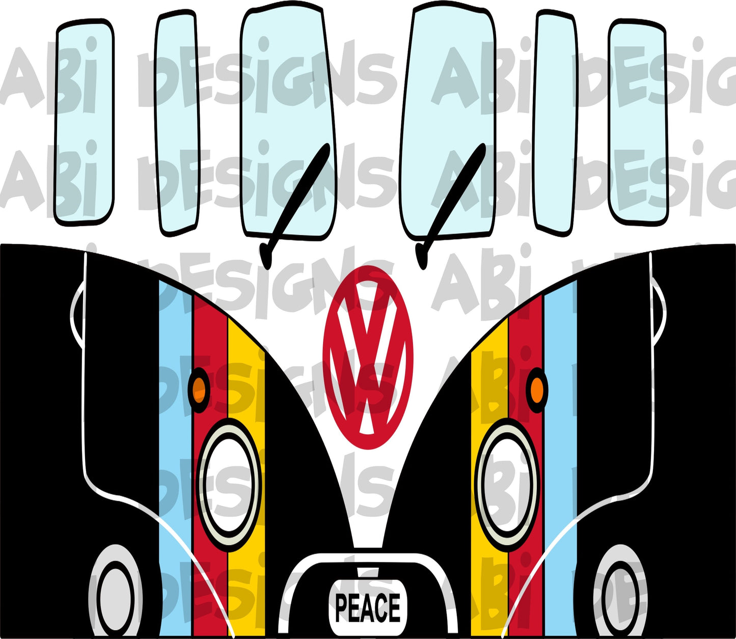 VW front black with stripes-sublimation