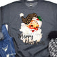 Merry Christmas Santa face leopard hat-DTF