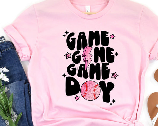 Game day baseball pink-DTF