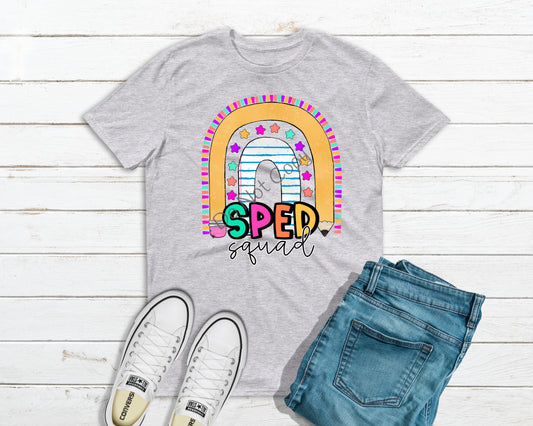 Sped squad rainbow pencil -DTF