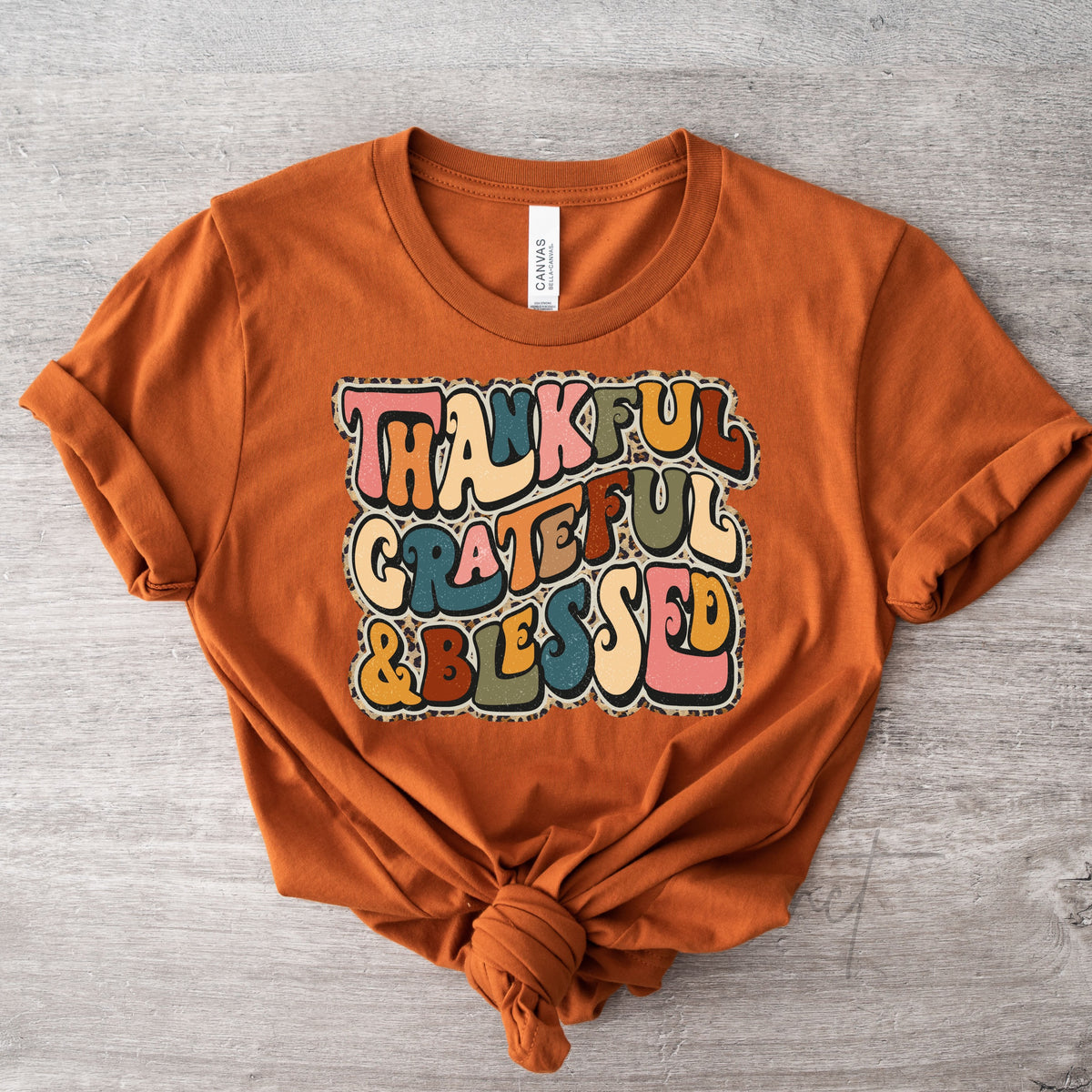 Thankful grateful blessed leopard background  -DTF