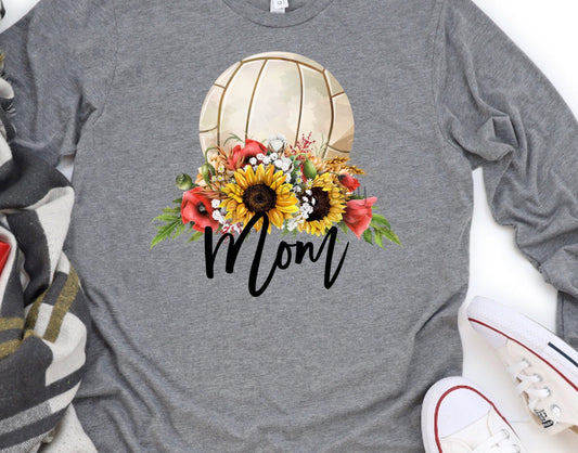 Volleyball mom flowers-DTF
