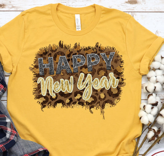 Happy new year leopard-DTF