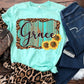 Grace leopard frame sunflowers-DTF