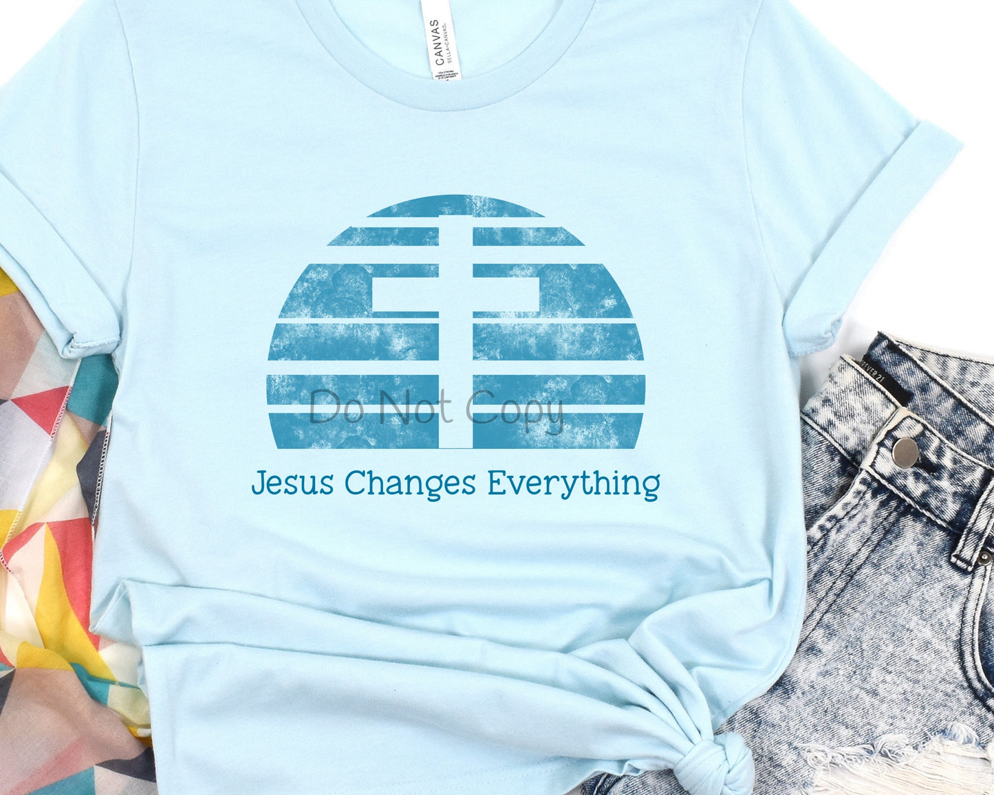 Jesus changes everything  blue-DTF