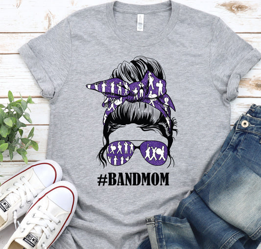 Messy bun band mom purple bandana-DTF