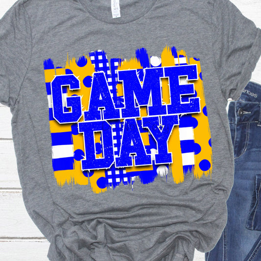 Game day blue gold-DTF