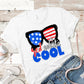 Red white cool sunglasses-DTF