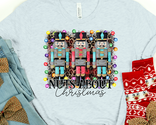 Nuts about Christmas written at bottom-DTF