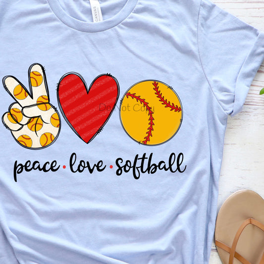 Peace love softball-DTF