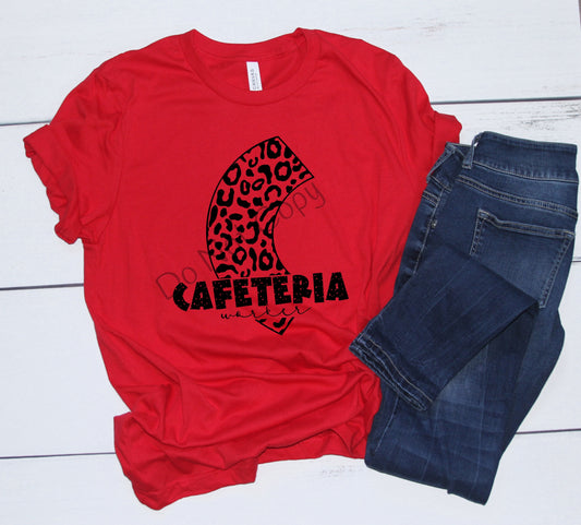 School single color leopard cafeteria worker-DTF