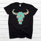 Teal leopard cow skull -DTF